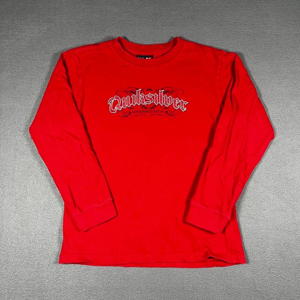 Quiksilver Men's Red and White T-shirt